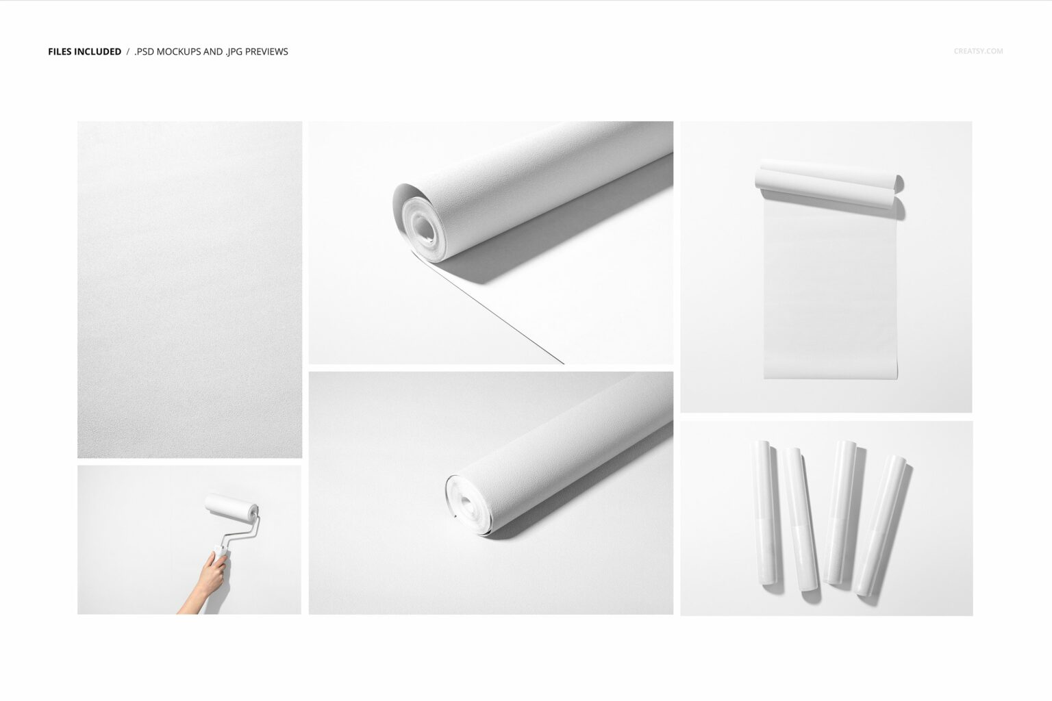 Nonwoven Vinyl Wallpaper Mockup Set MasterBundles