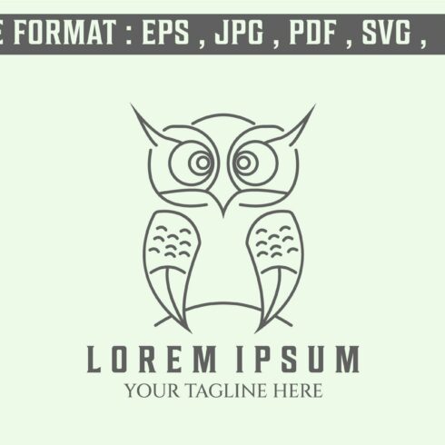 icon owl king logo line art cover image.