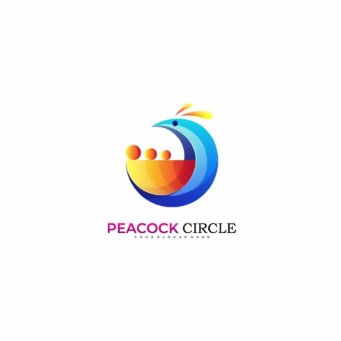 peacock logo template design gradien cover image.