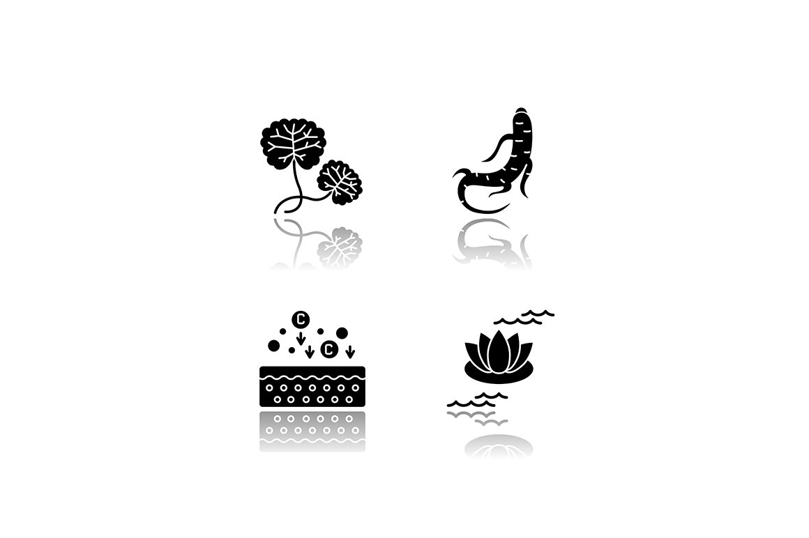 Cosmetic ingredient glyph icons set cover image.