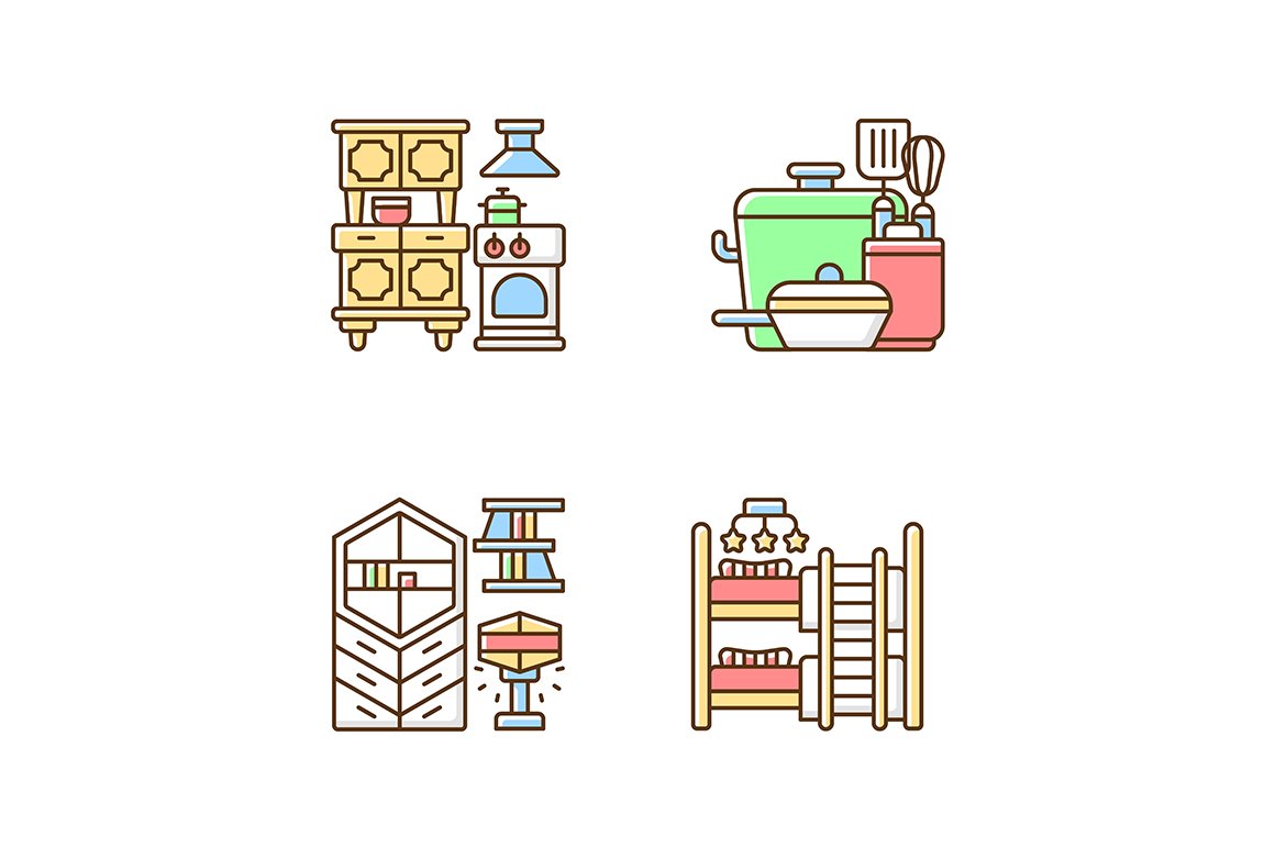 Homeware RGB color icons set cover image.