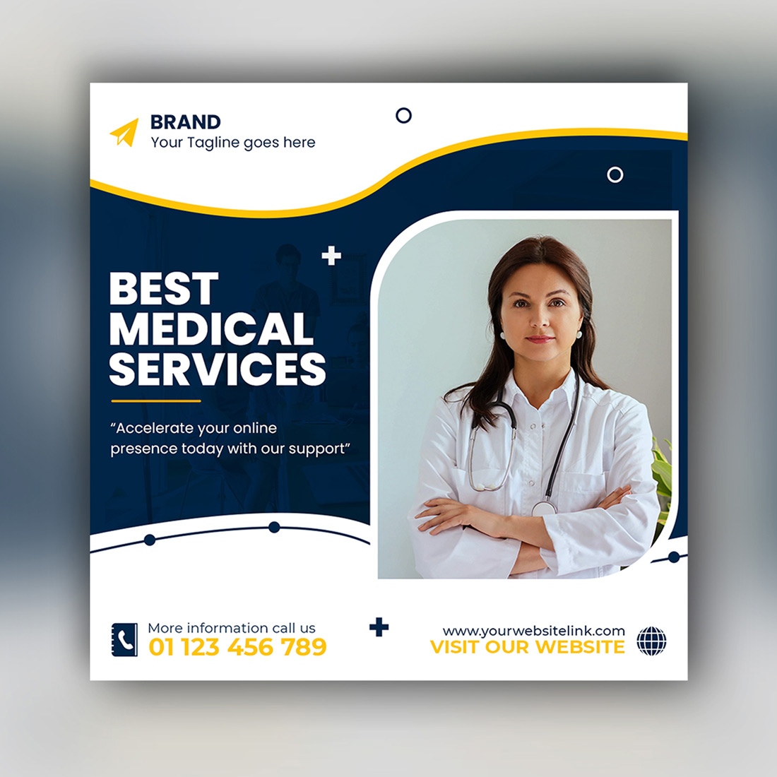 Flyer for a medical services company.