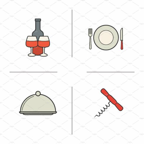 Restaurant icons. Vector cover image.