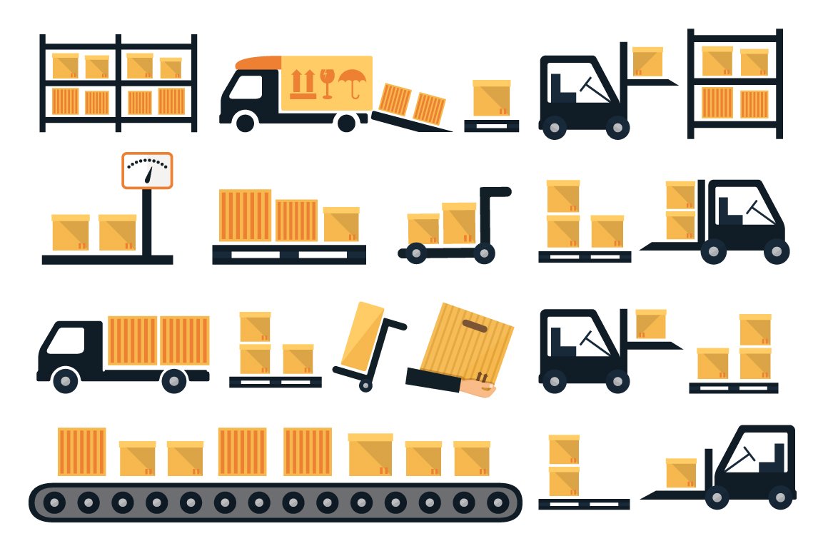 Shipping and delivery vector icons cover image.