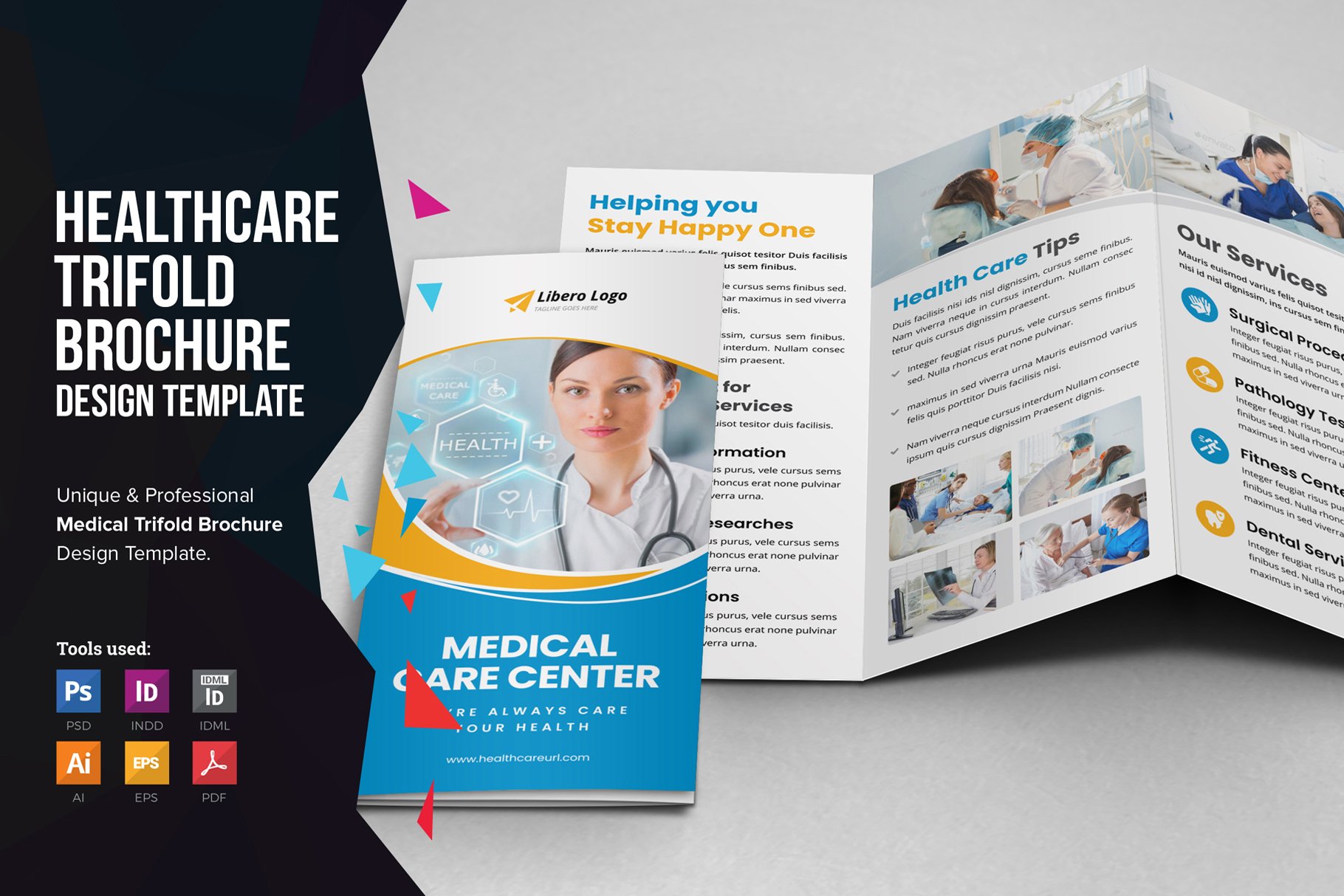 Medical Healthcare Trifold Brochure cover image.