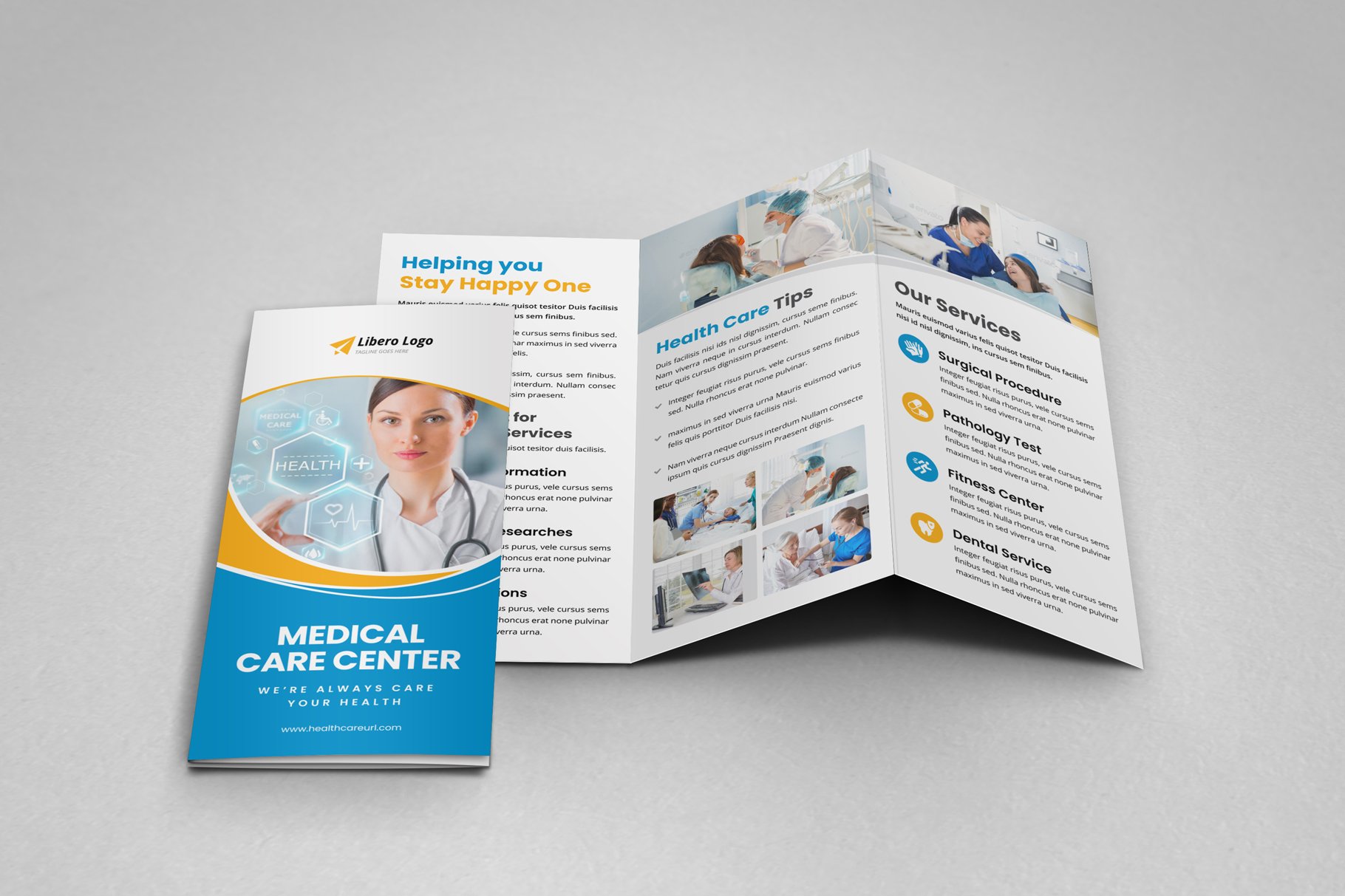 Medical Healthcare Trifold Brochure preview image.