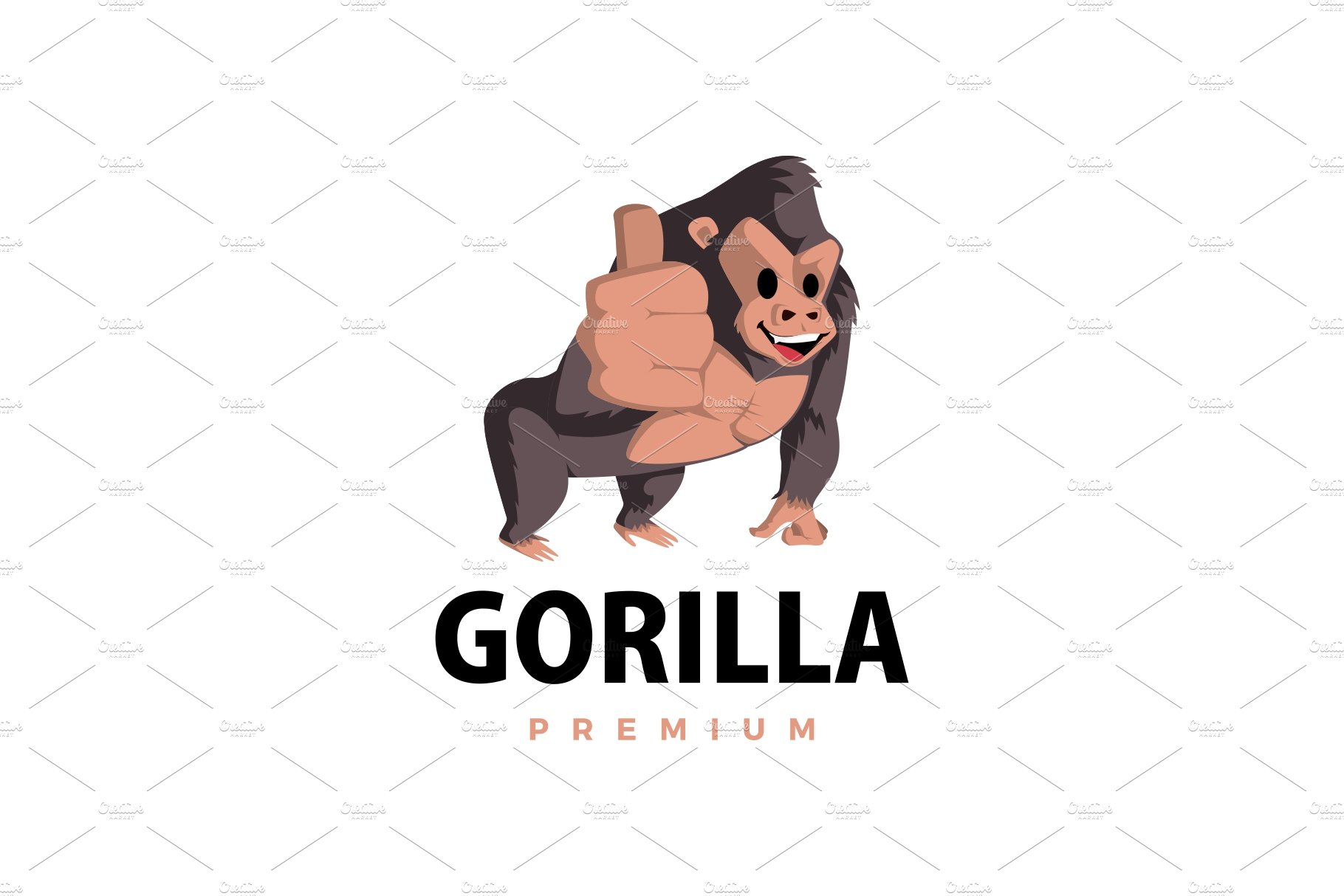 gorilla thump up mascot character cover image.