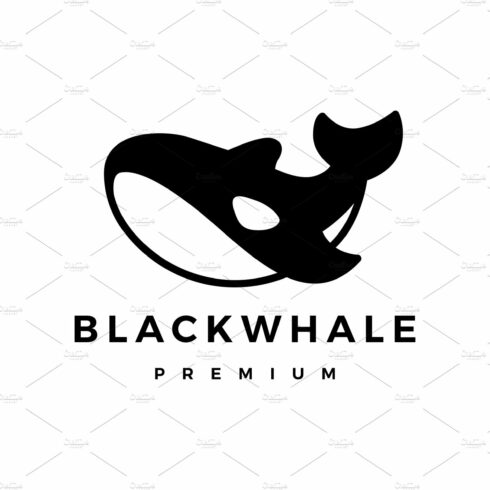 black killer whale logo vector icon cover image.