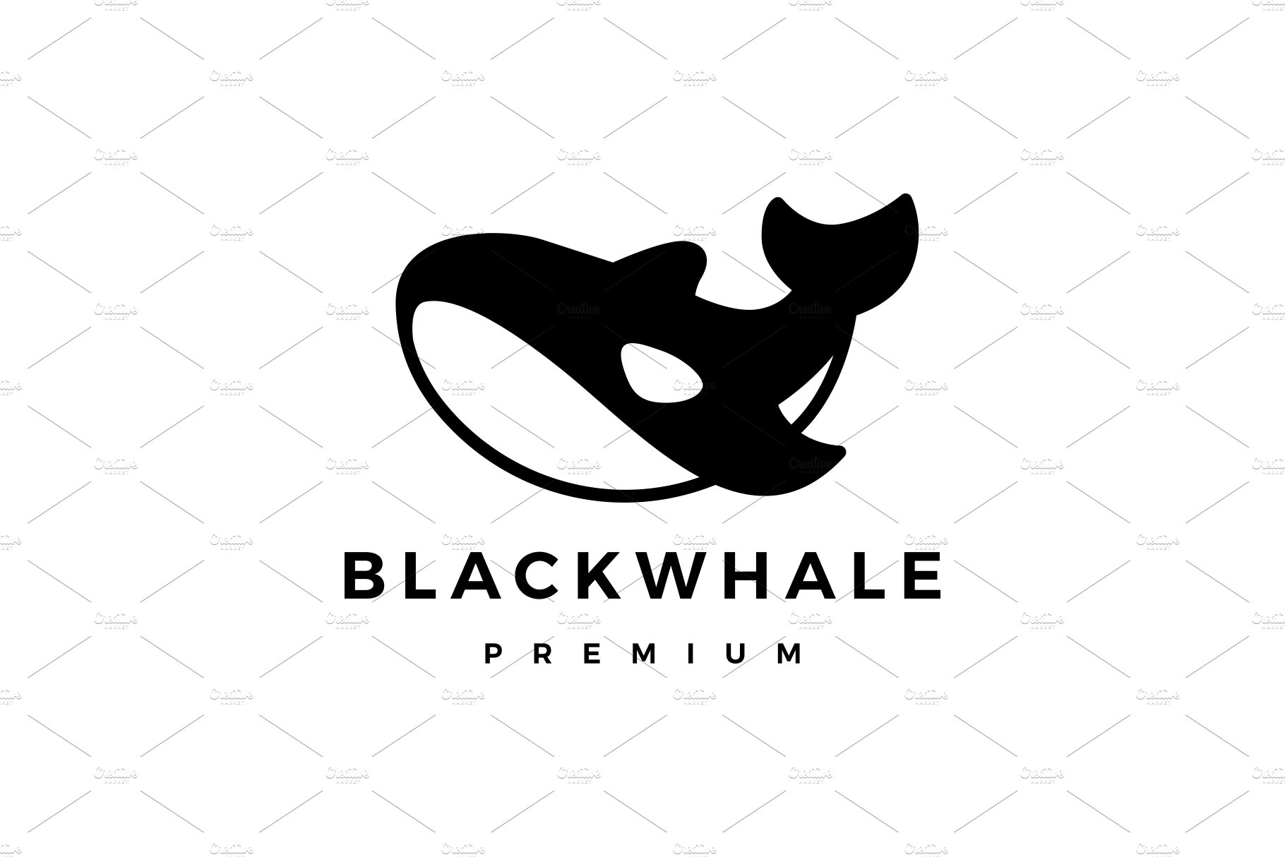 black killer whale logo vector icon cover image.