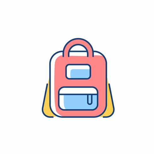 Schoolbag RGB color icon cover image.