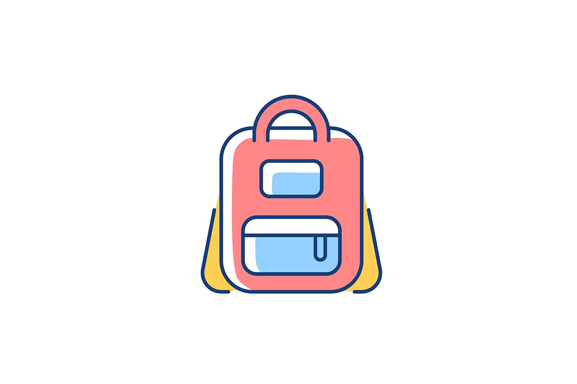Schoolbag RGB color icon cover image.