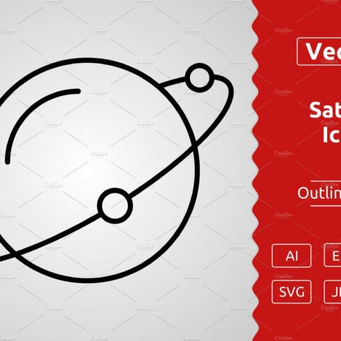 Vector Saturn Outline Icon cover image.