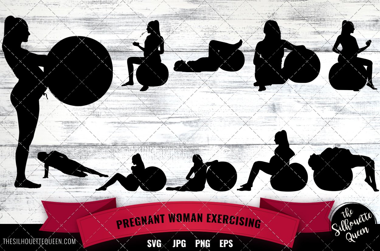 Pregnant Woman Exercising Silhouette cover image.