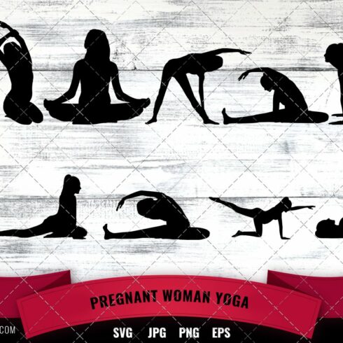 Pregnant Woman Yoga Silhouette cover image.