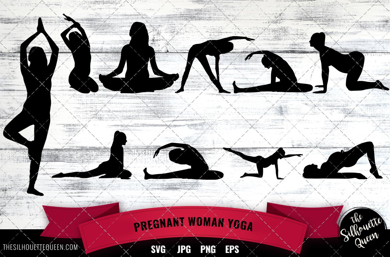 Pregnant Woman Yoga Silhouette cover image.