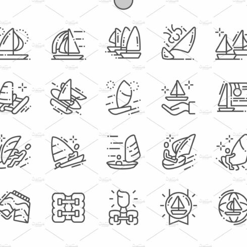 Sailing Line Icons cover image.