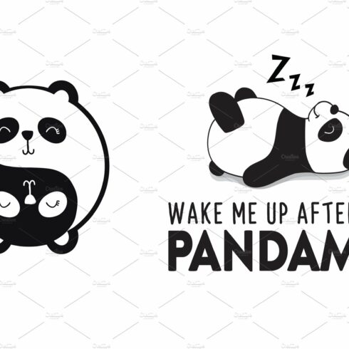 Cute panda vector illustration cover image.