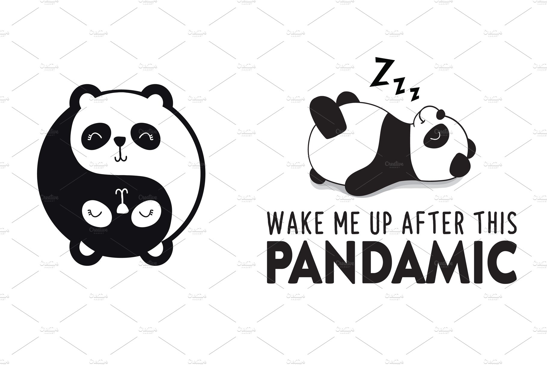 Cute panda vector illustration cover image.