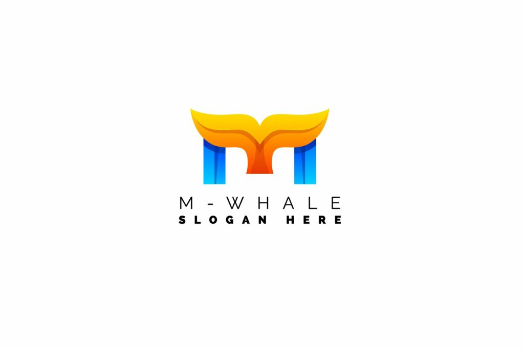 Gradient Letter M Whale Logo Design – MasterBundles