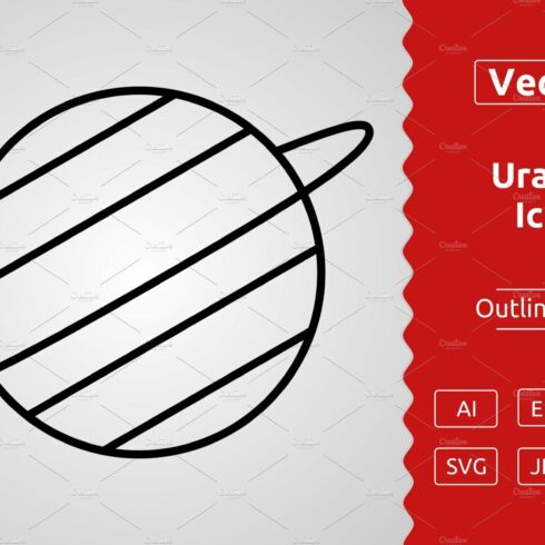 Vector Uranus Outline Icon cover image.