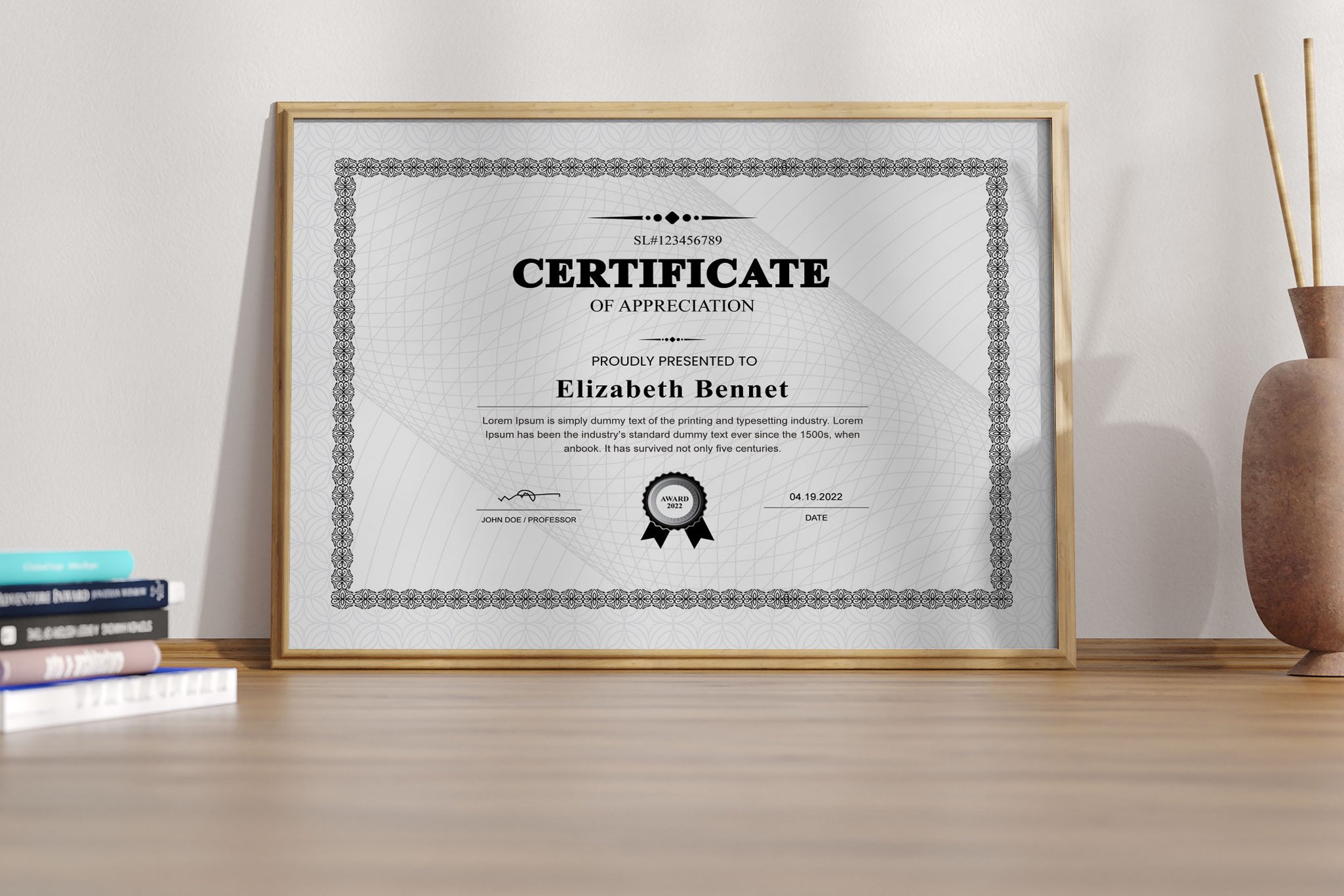 Certificate Template 2023 preview image.