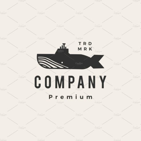 submarine whale hipster vintage logo cover image.