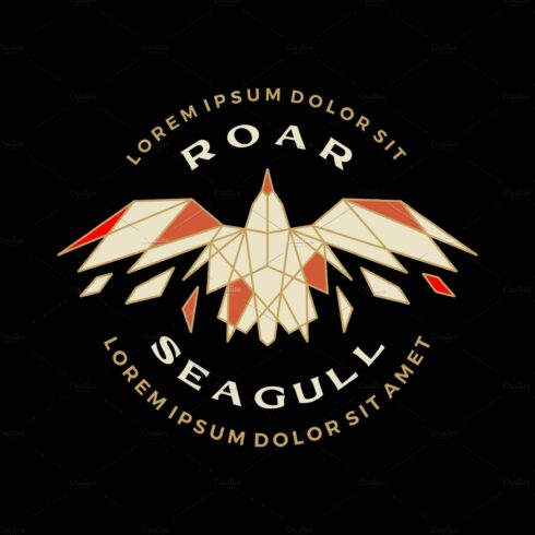 geometric seagull badge polygonal cover image.