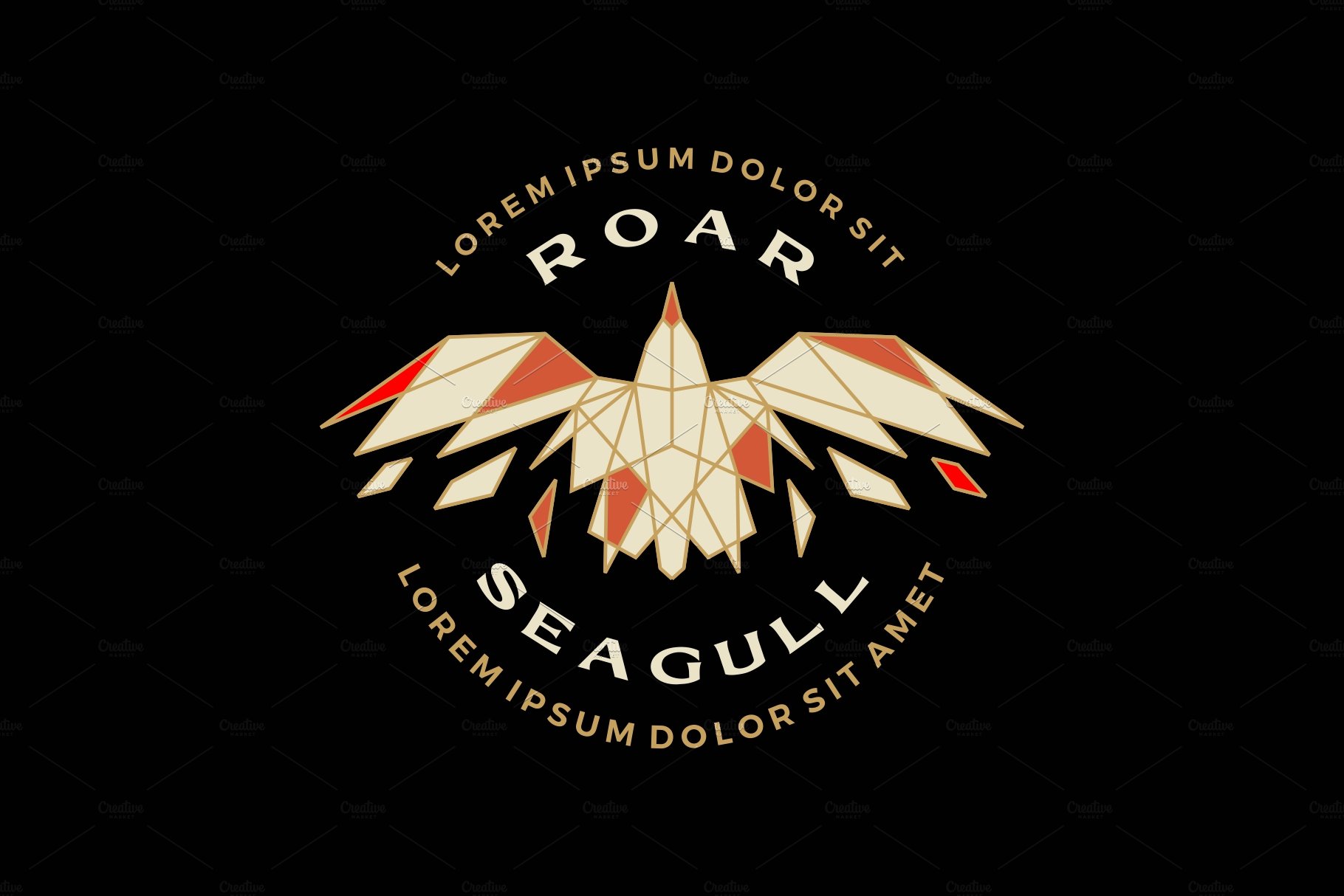 geometric seagull badge polygonal cover image.