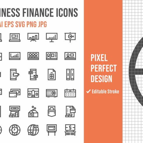 36 Business Finance Outline Icons cover image.