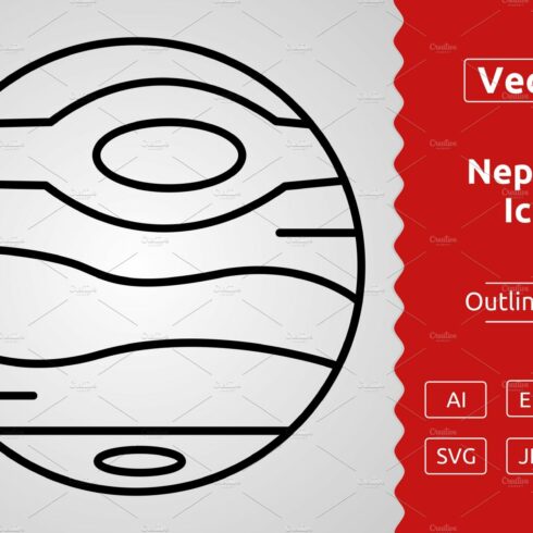 Vector Neptune Outline Icon cover image.