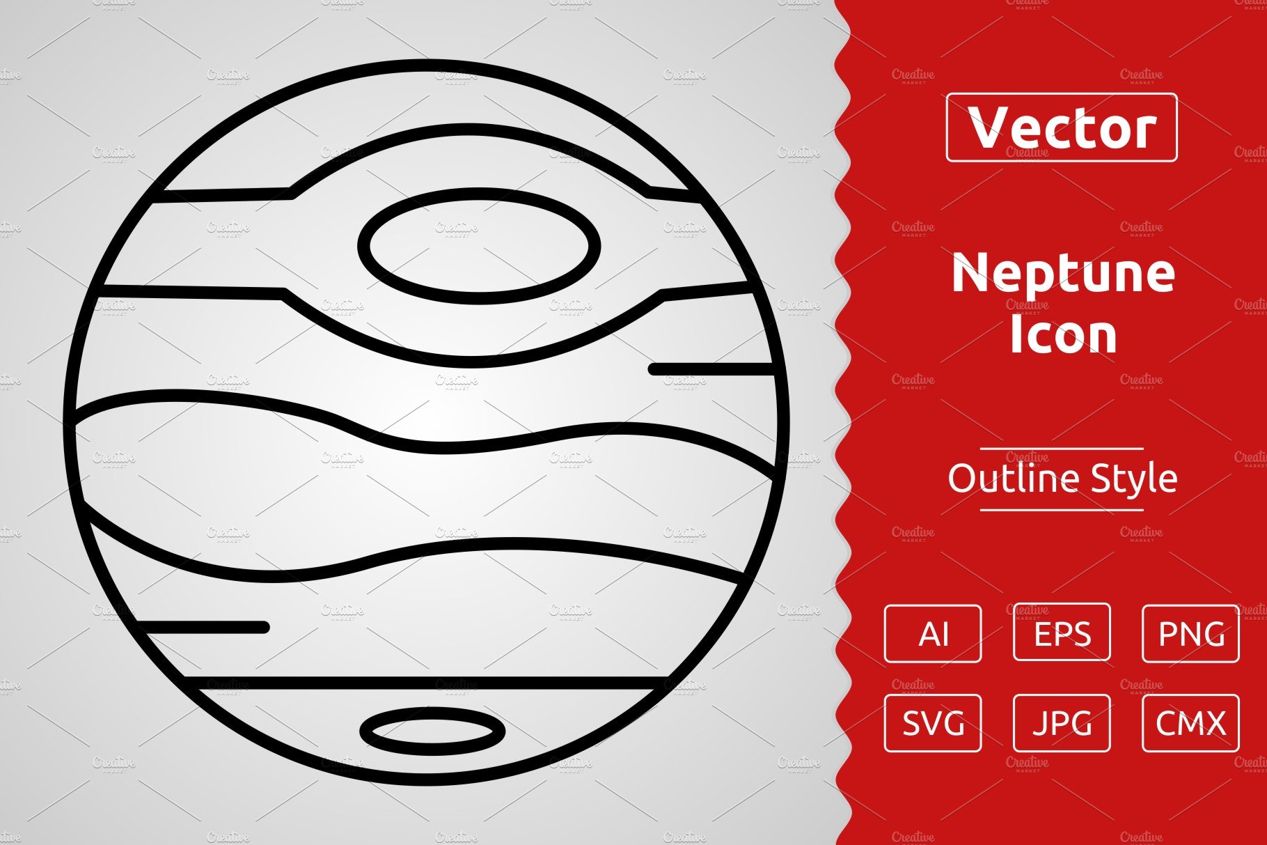 Vector Neptune Outline Icon cover image.