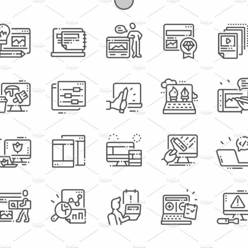 Web Design Line Icons cover image.