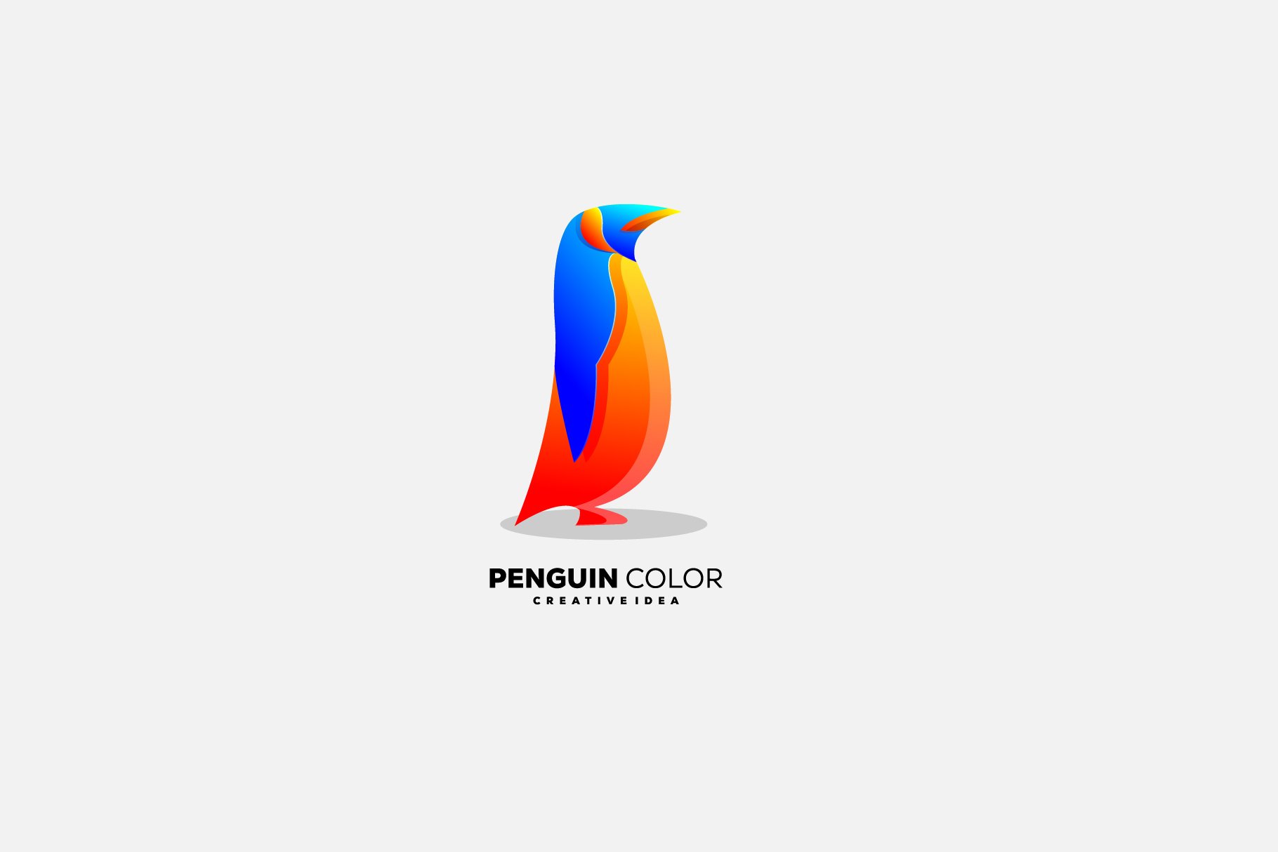 Penguins design logo template gradie cover image.