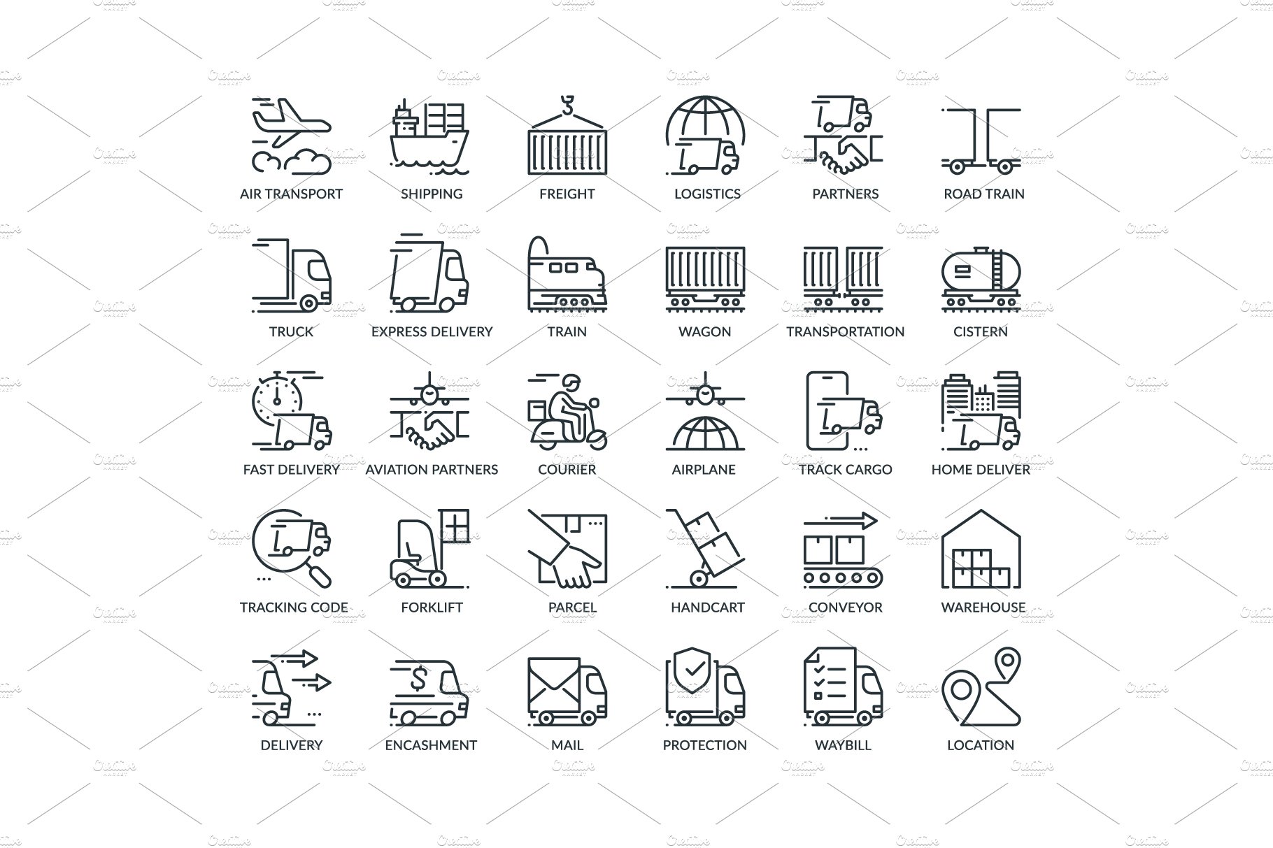 Logistics Icons preview image.