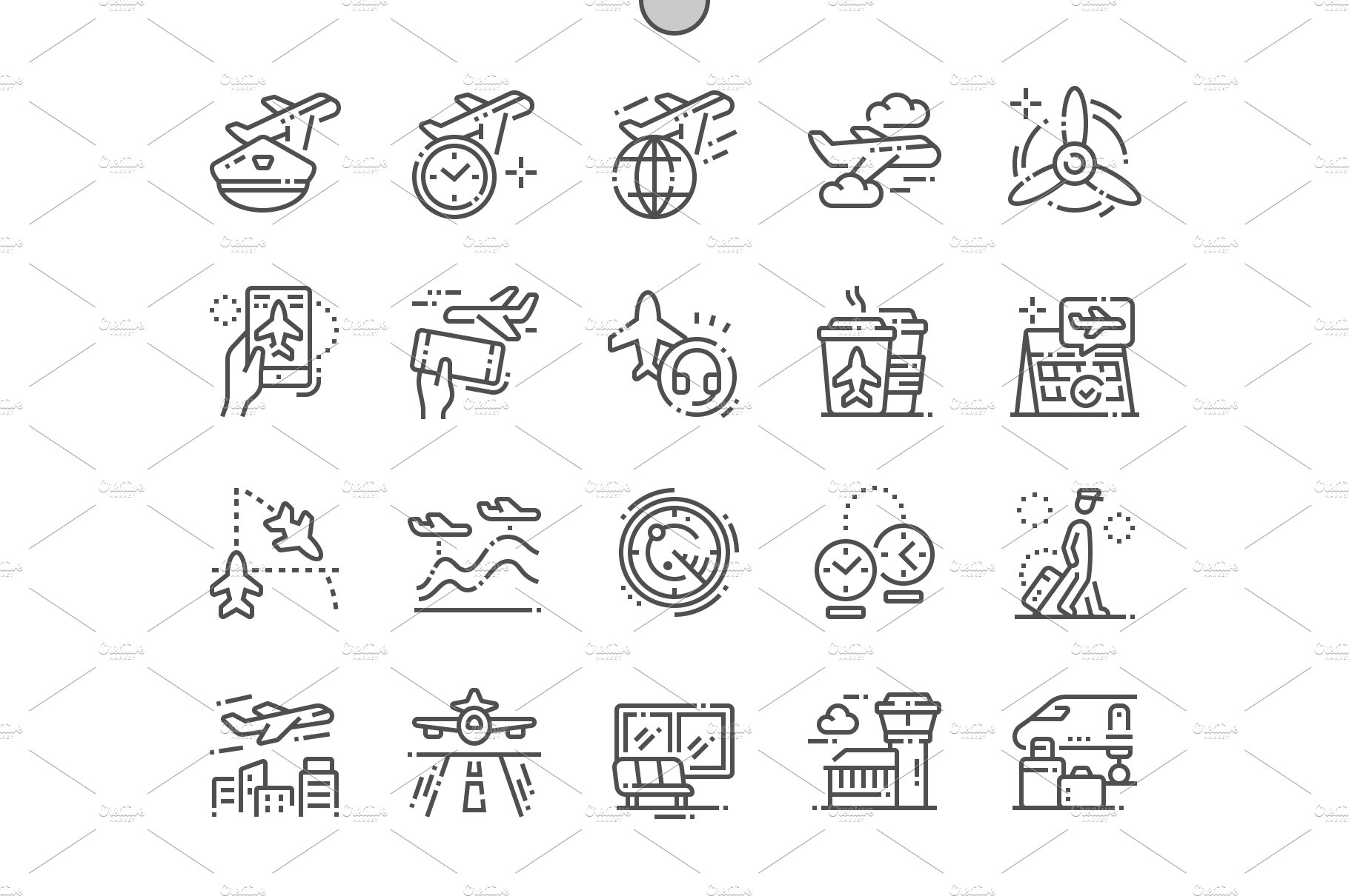 Aviation Line Icons cover image.