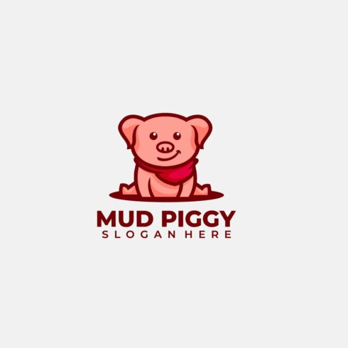 baby pig logo vector illustration cover image.