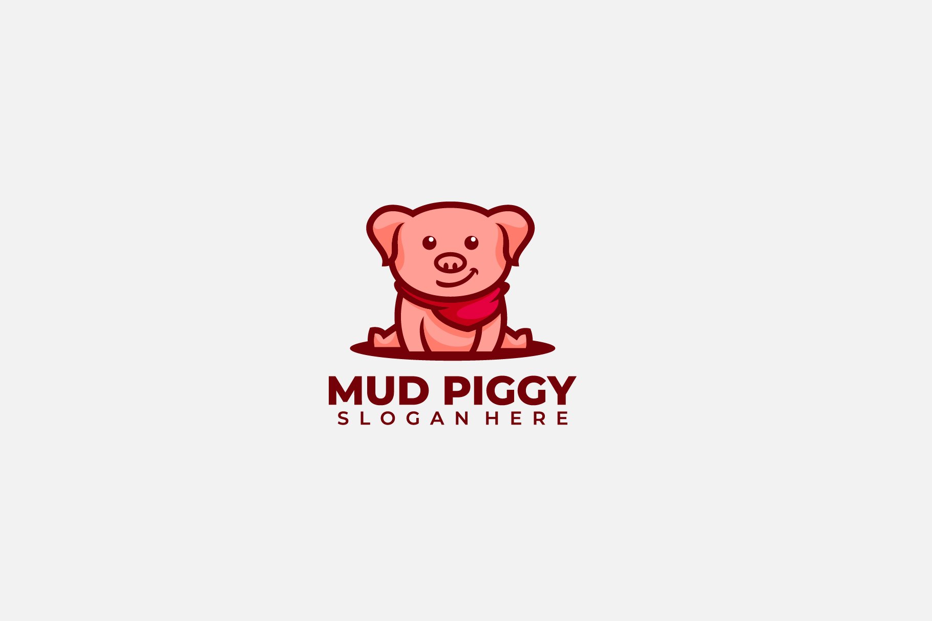 baby pig logo vector illustration cover image.
