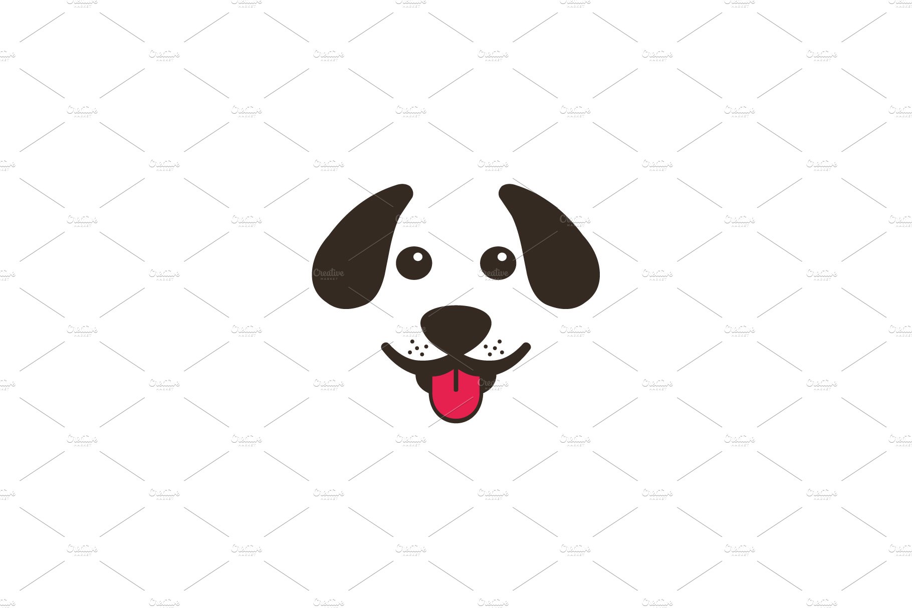 head dog animal logo vector cover image.