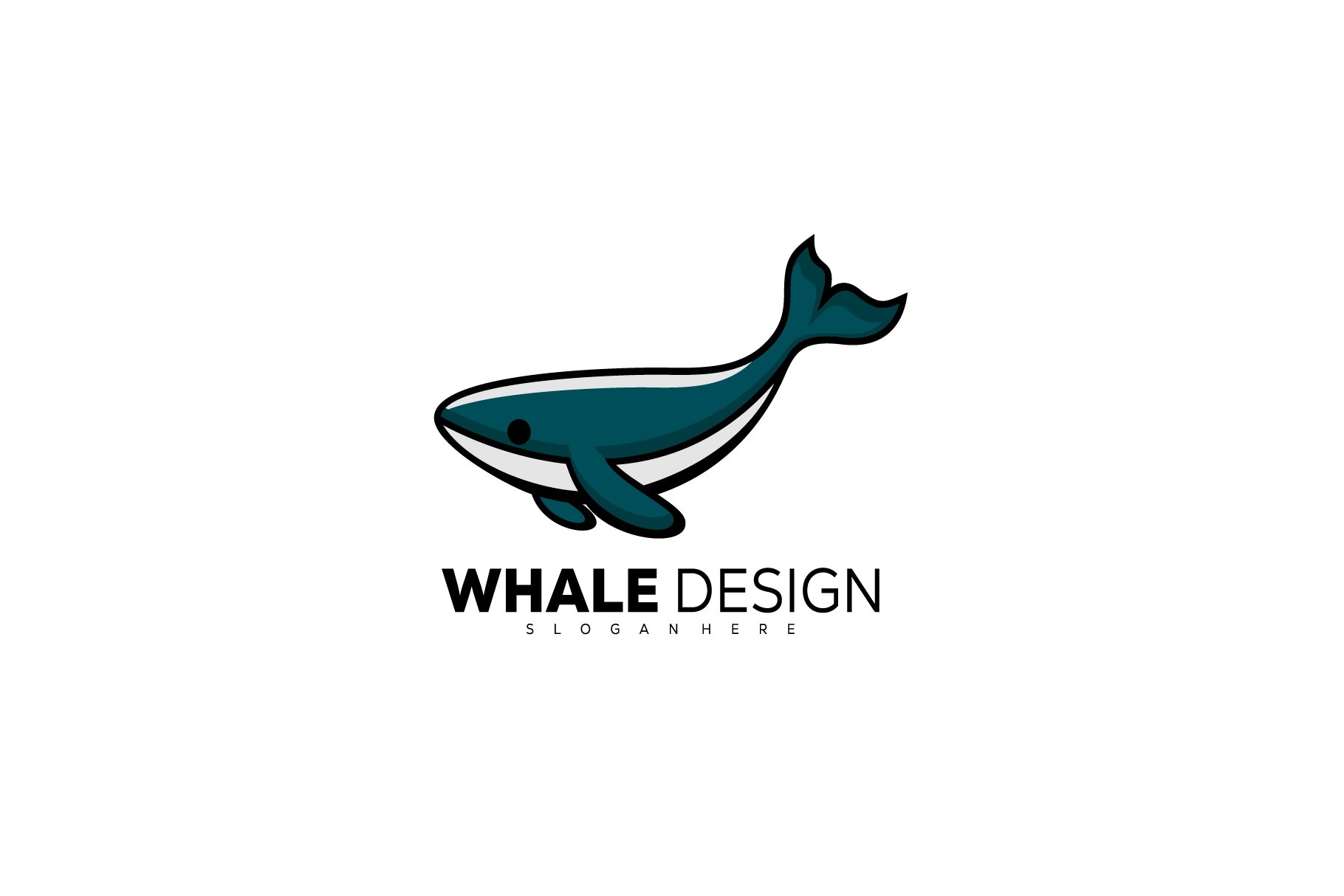 whale logo vector illustration desig cover image.