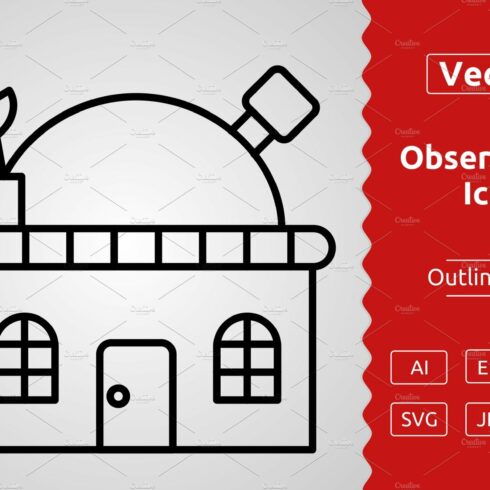 Vector Observatory Outline Icon cover image.