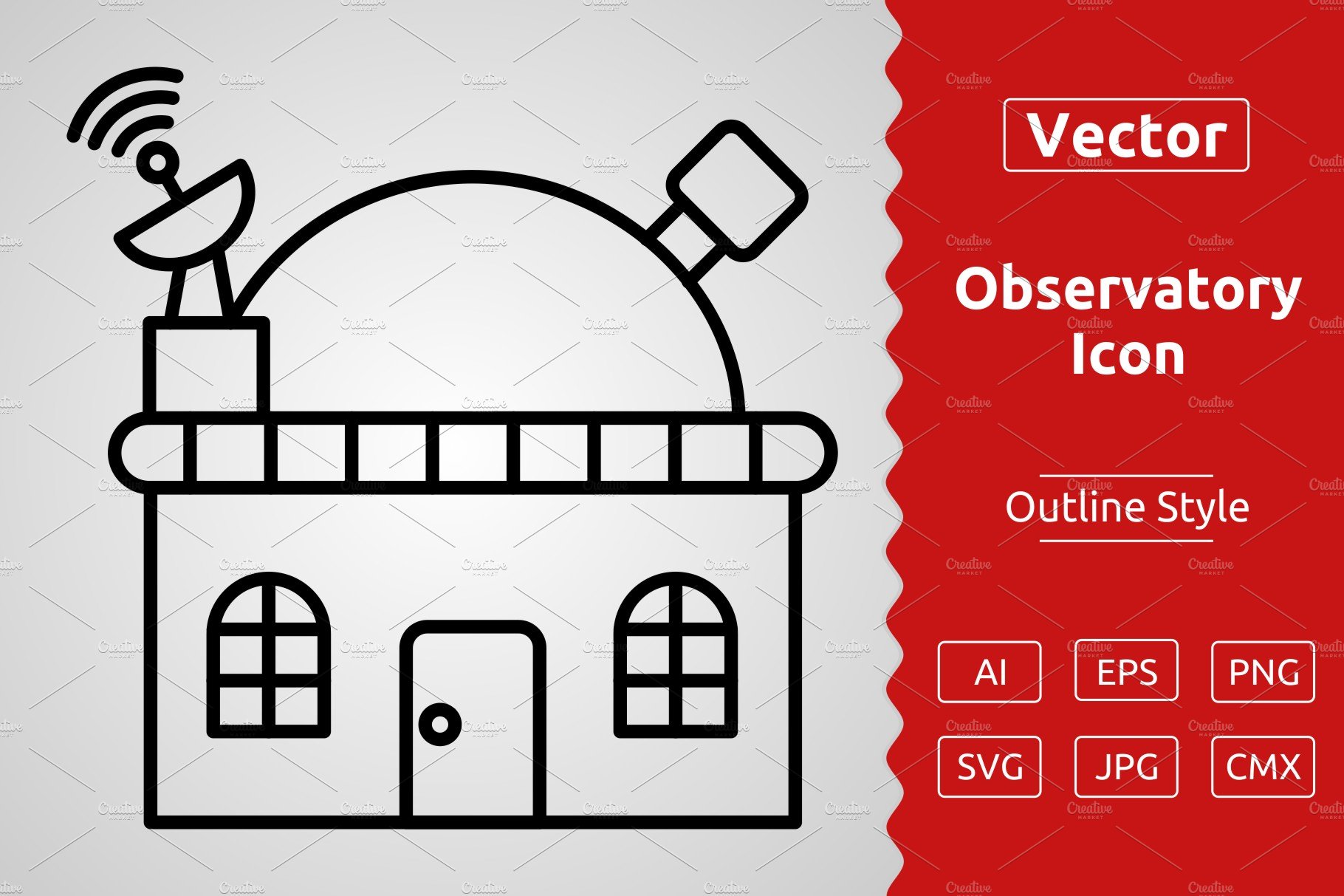 Vector Observatory Outline Icon cover image.