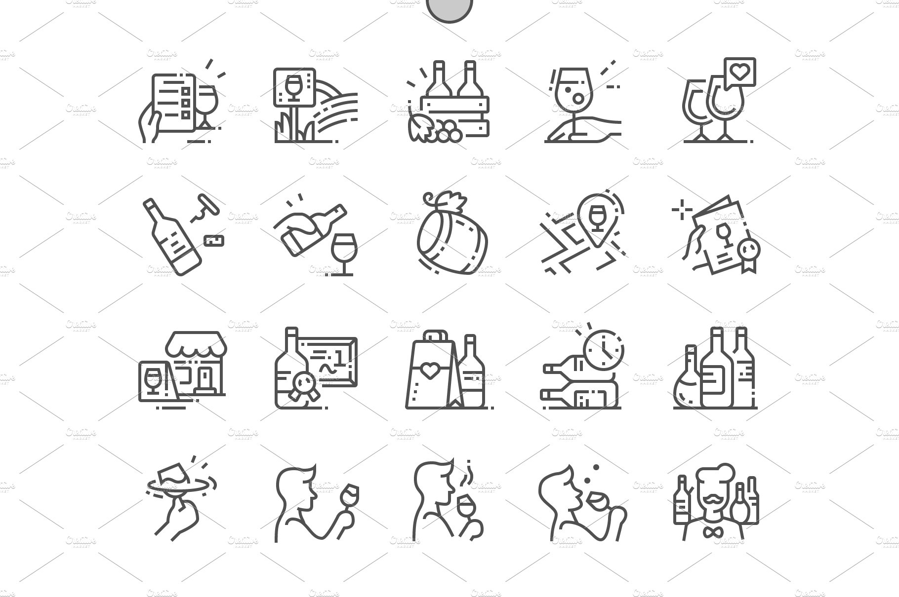 Wine Line Icons cover image.