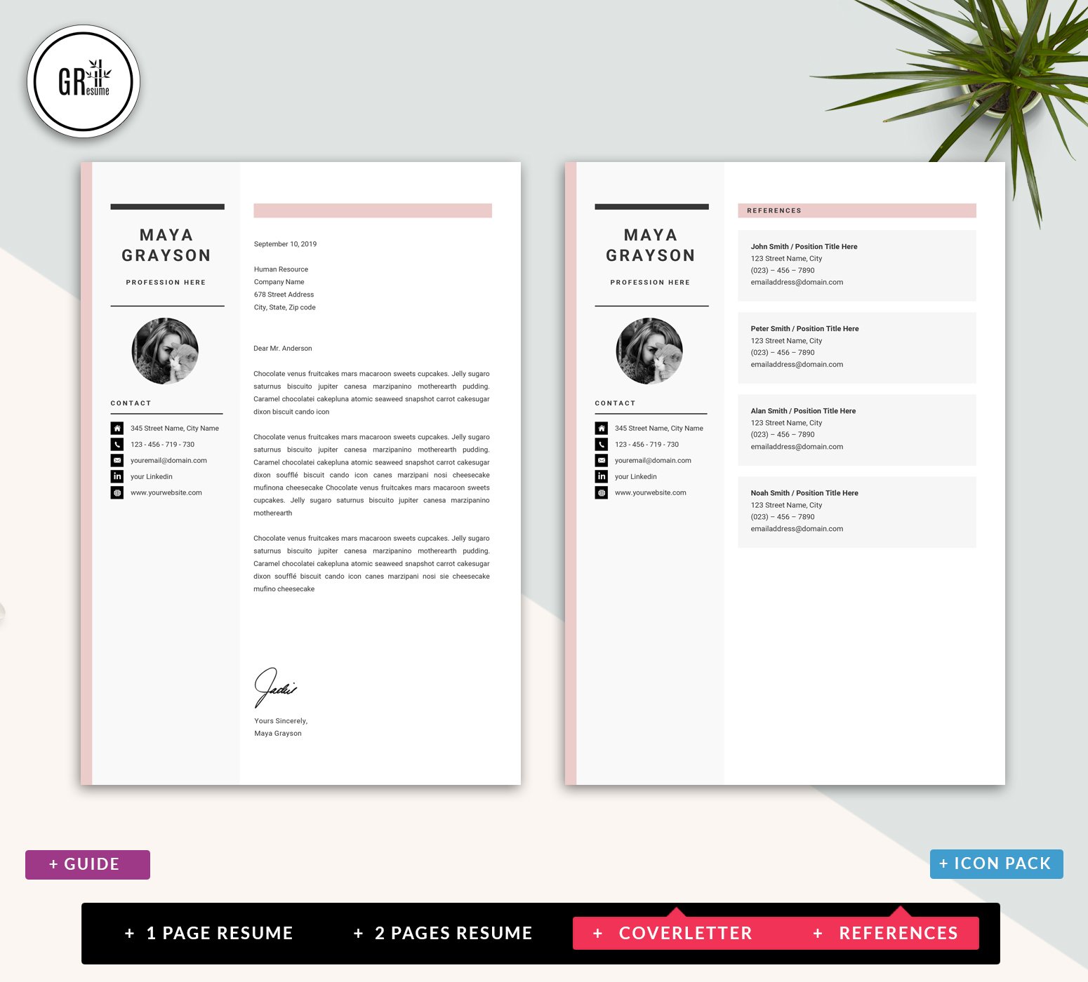 Clean and modern resume template.