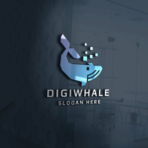 Digital Whale Logo Template cover image.