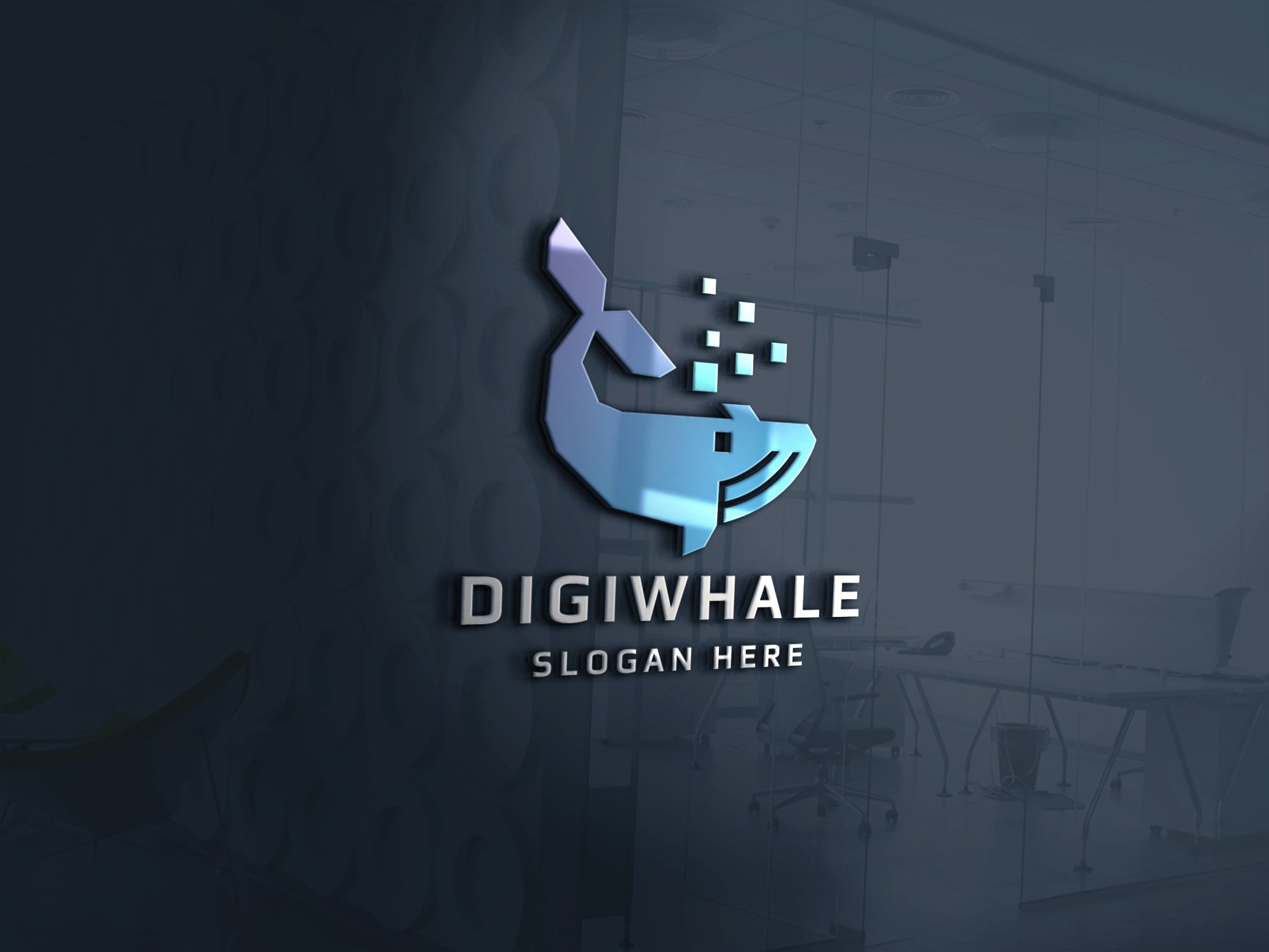 Digital Whale Logo Template cover image.