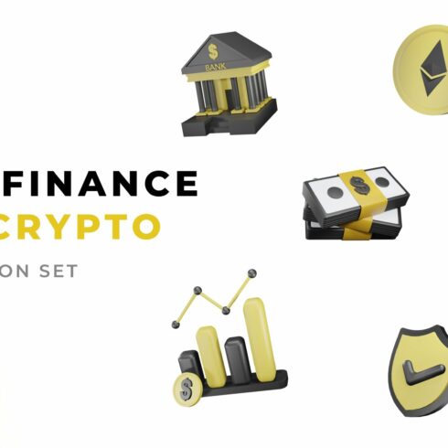 10 Finance & Crypto 3D Icon Set cover image.