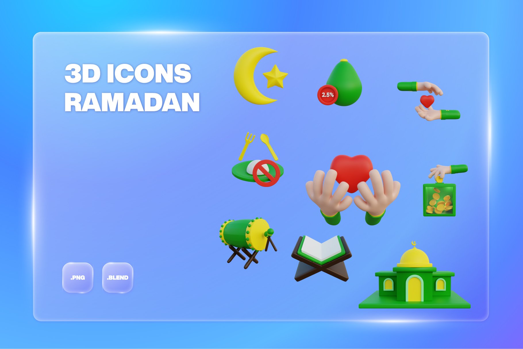 3D Icons Ramadan Element cover image.