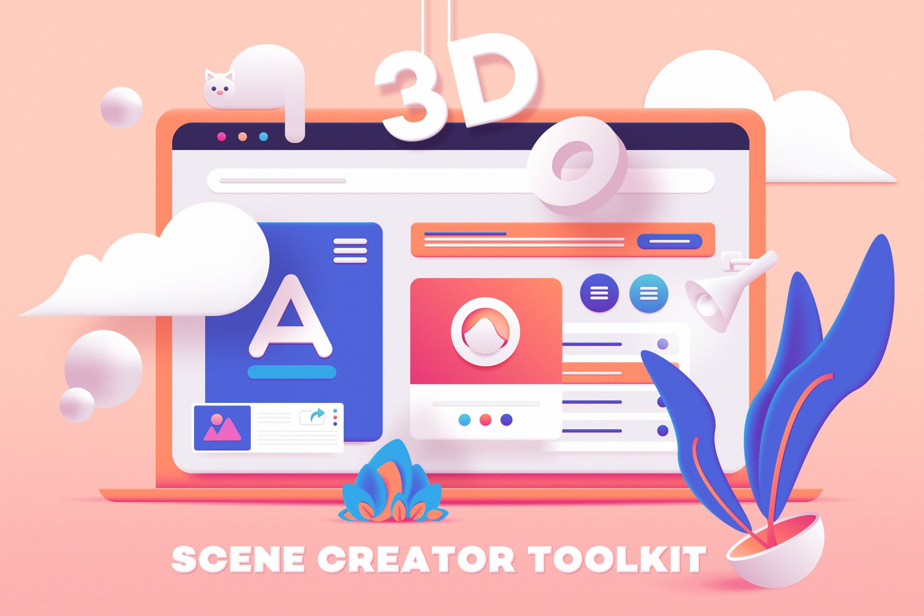3D Toolkit-UI Elements Scene Creator cover image.