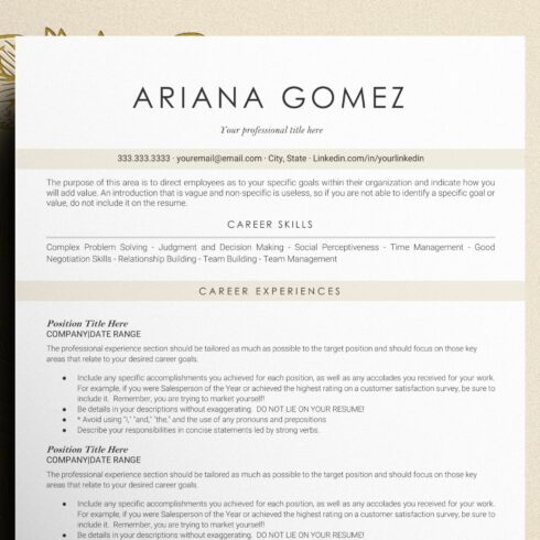ARIANA - ATS Resume/CV + BONUSES cover image.