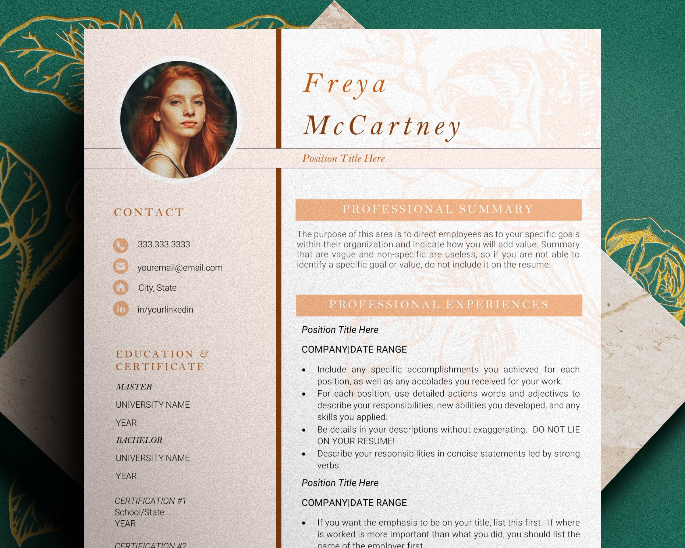 Creative Resume Template - FREYA cover image.